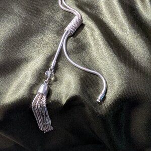 Silver snake chain adjustable necklace